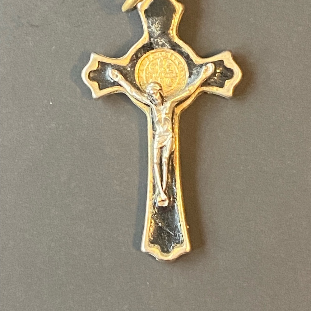 Elegant Gold and Silver Crucifix Necklace